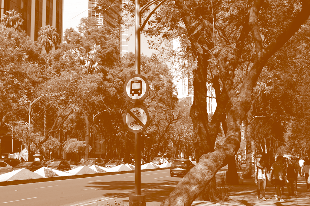 Señalética de autobús en Reforma